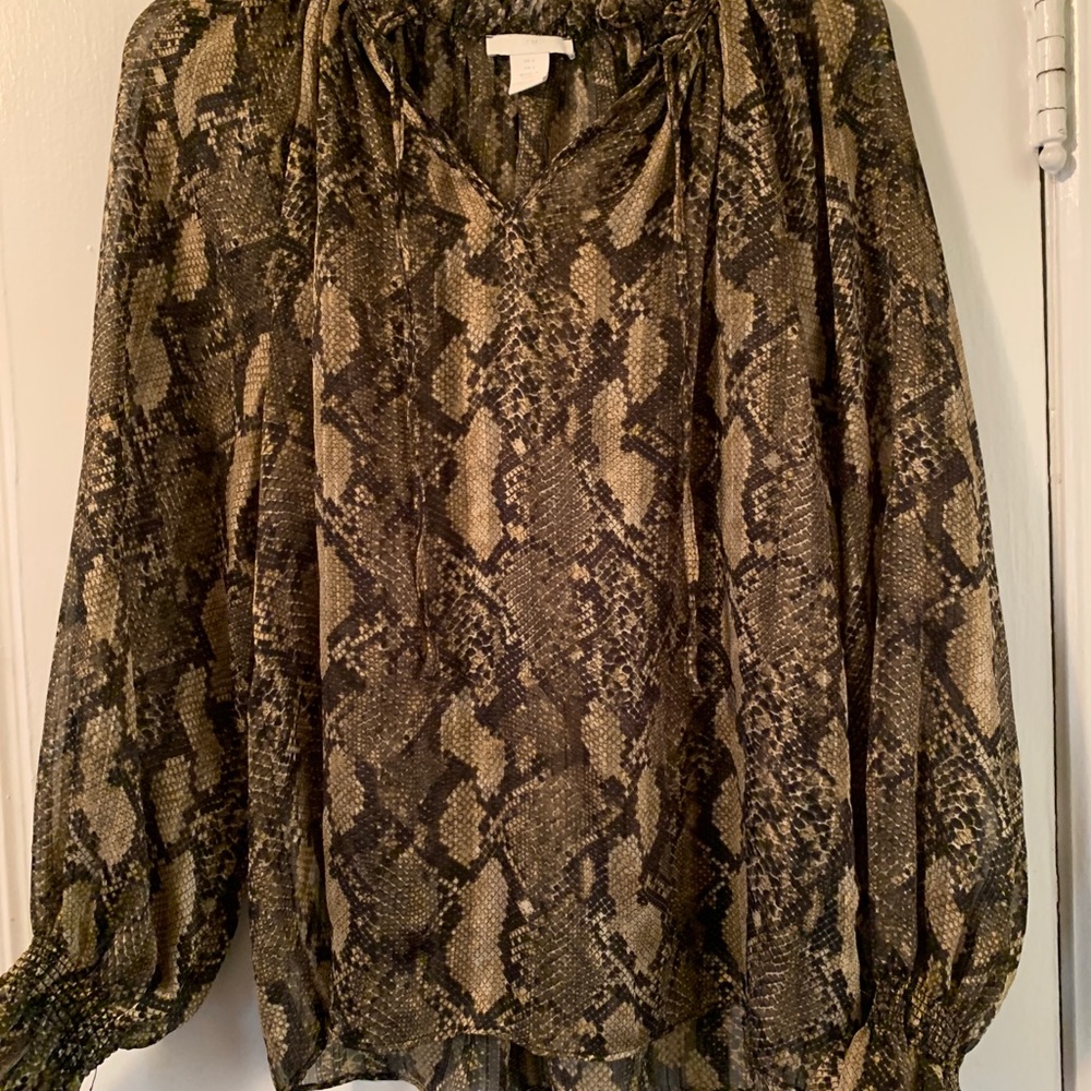 Sheer snake print shirt